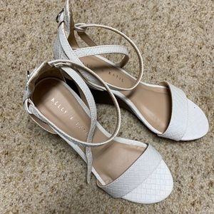 Brand new white wedge heels